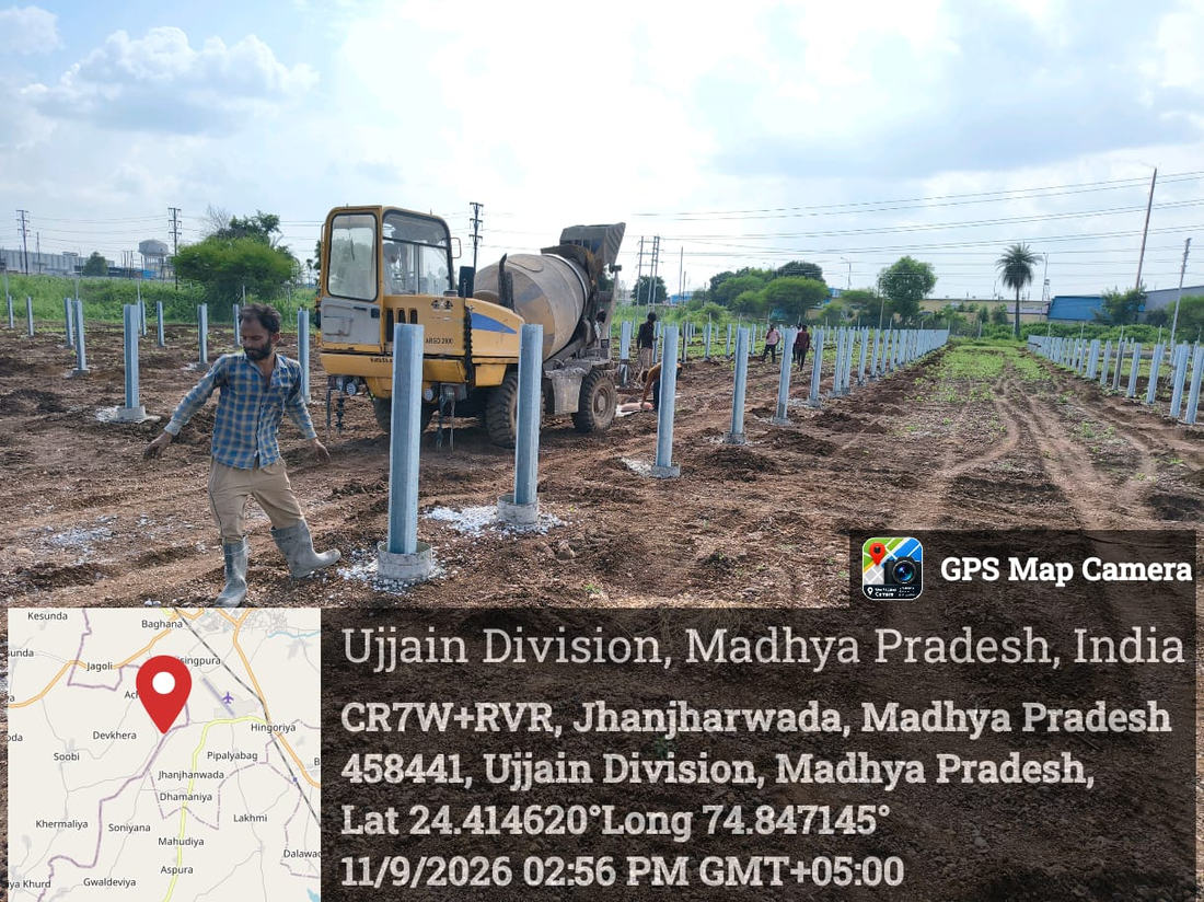 Piling and column erection at Jhanjharwada ground-mounted solar site